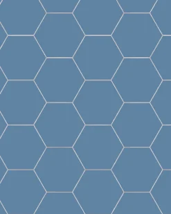 Klinker - Hexagon 15 x 15 cm blå