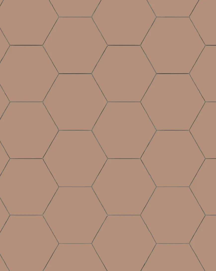 Klinker - Hexagon 15 x 15 cm gammelrosa