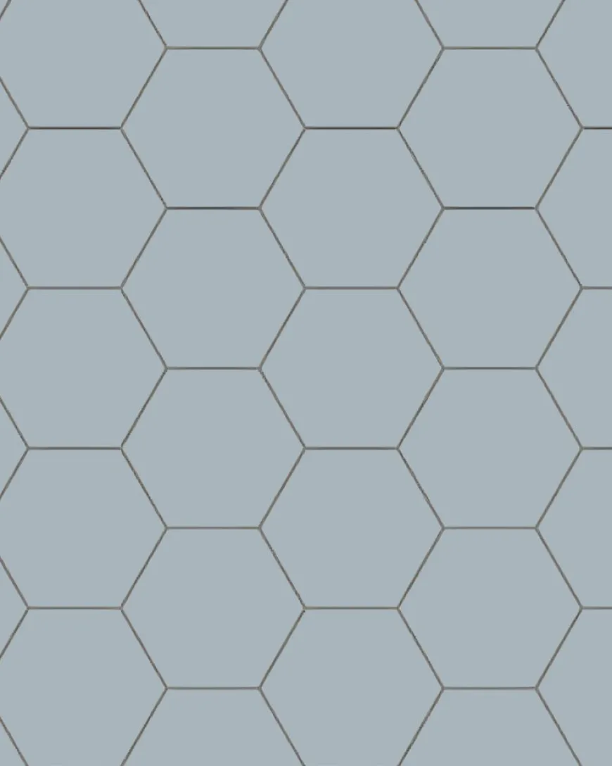 Klinker - Hexagon 15 x 15 cm gråblå