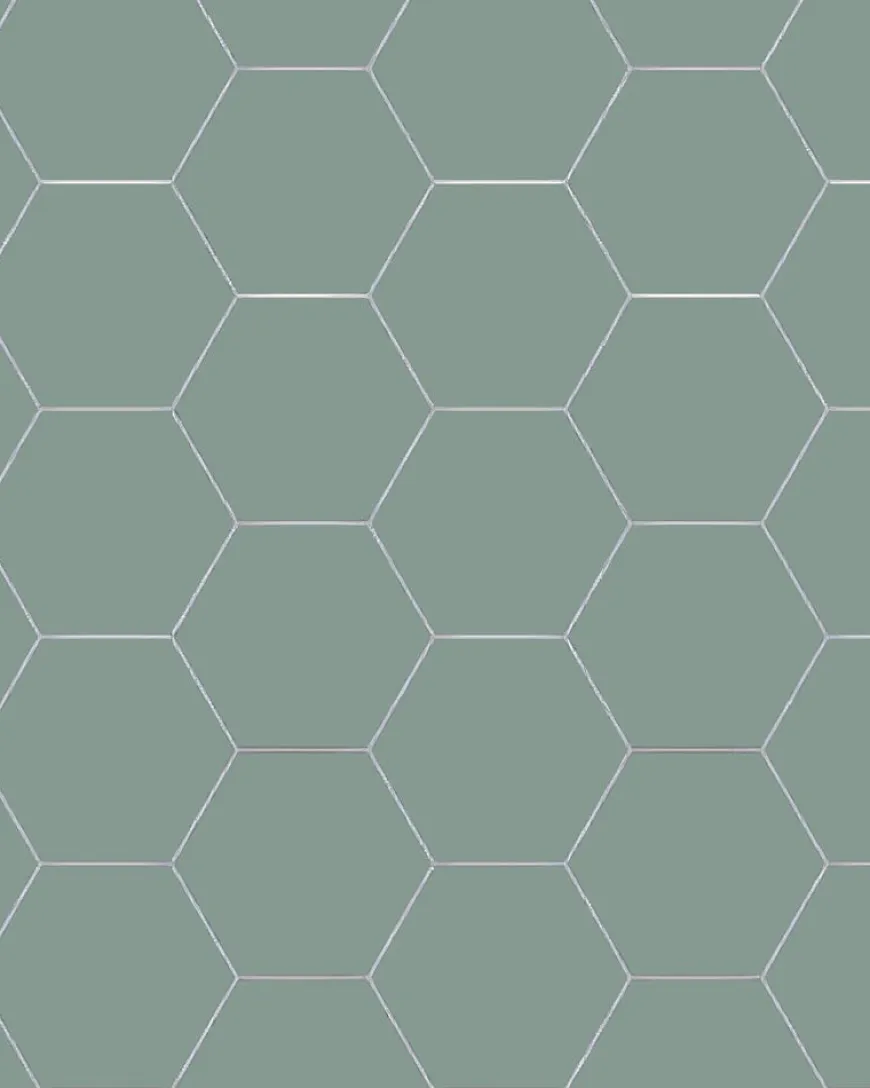 Klinker - Hexagon 15 x 15 cm grön