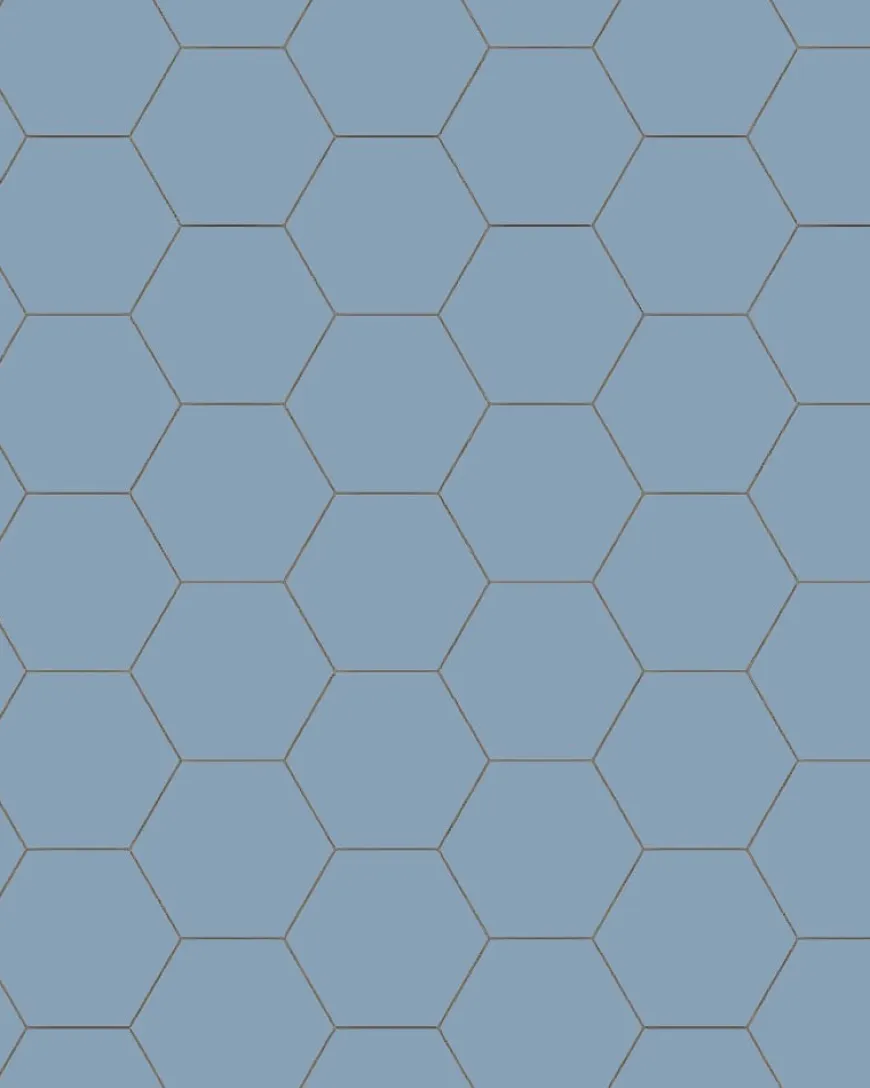Klinker - Hexagon 10 x 10 cm ljusblå
