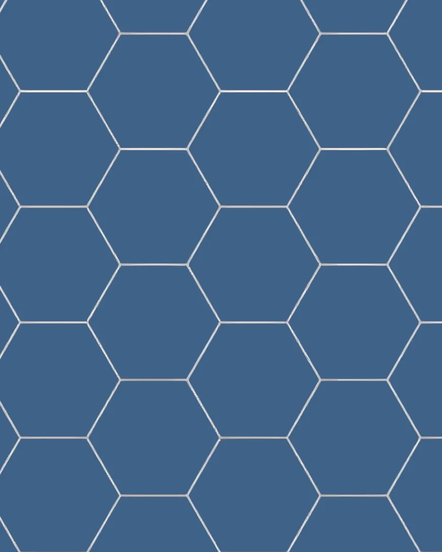 Klinker - Hexagon 15 x 15 cm mörkblå