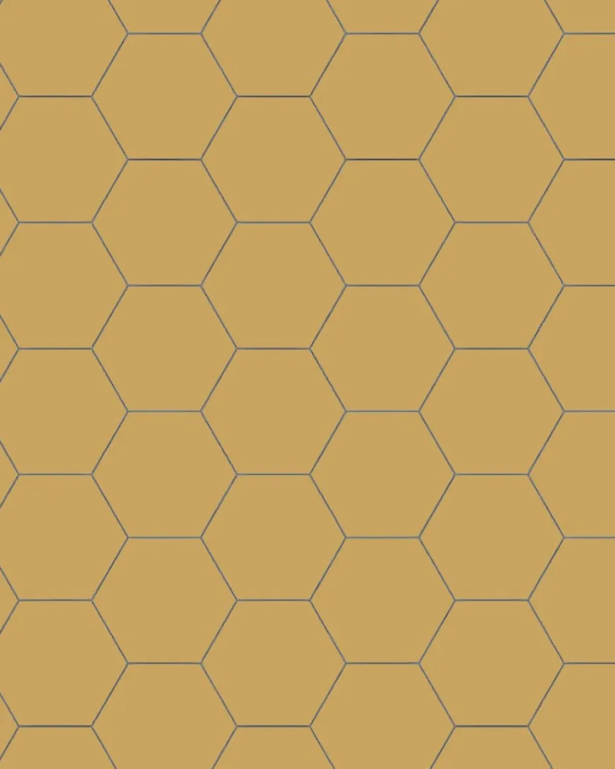 Klinker - Hexagon 10 x 10 cm ockragul