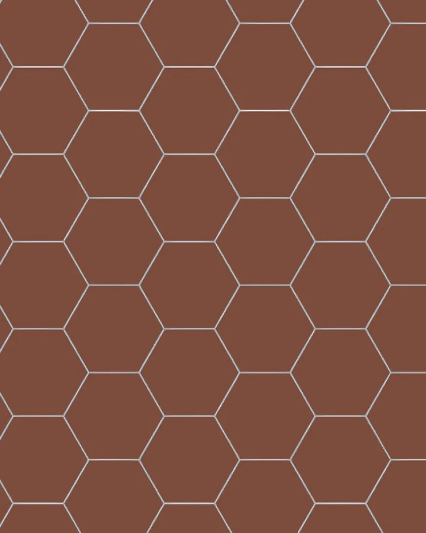 Klinker - Hexagon 10 x 10 cm röd