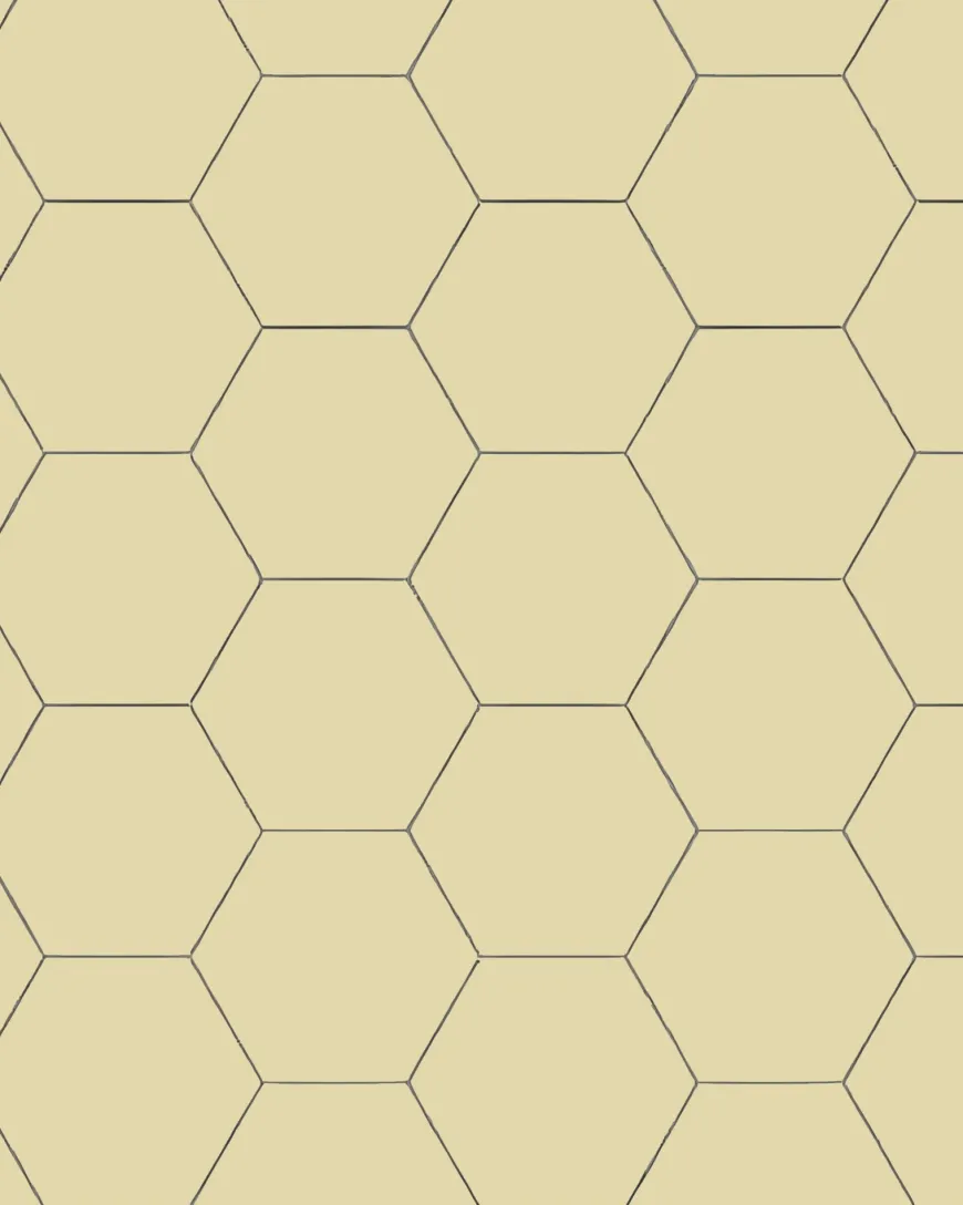 Klinker - Hexagon 15 x 15 cm vaniljgul