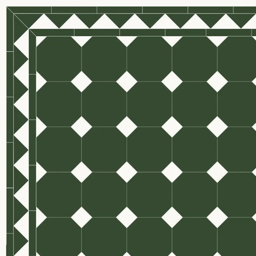 Klinker - Oktagon 15 x 15 cm mörkgrön