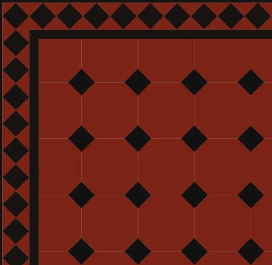 Klinker - Oktagon 15 x 15 cm röd