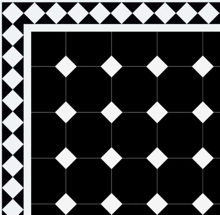 Klinker - Oktagon 15 x 15 cm svart