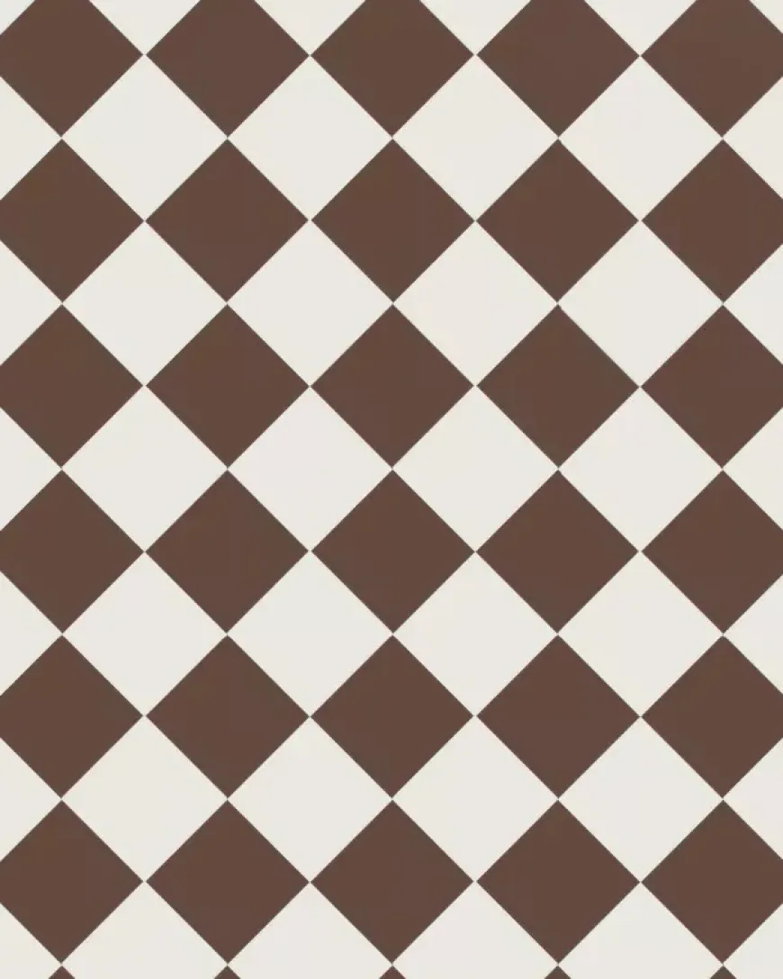 Klinker - Schackrutigt 10 x 10 cm chokladbrun/vit