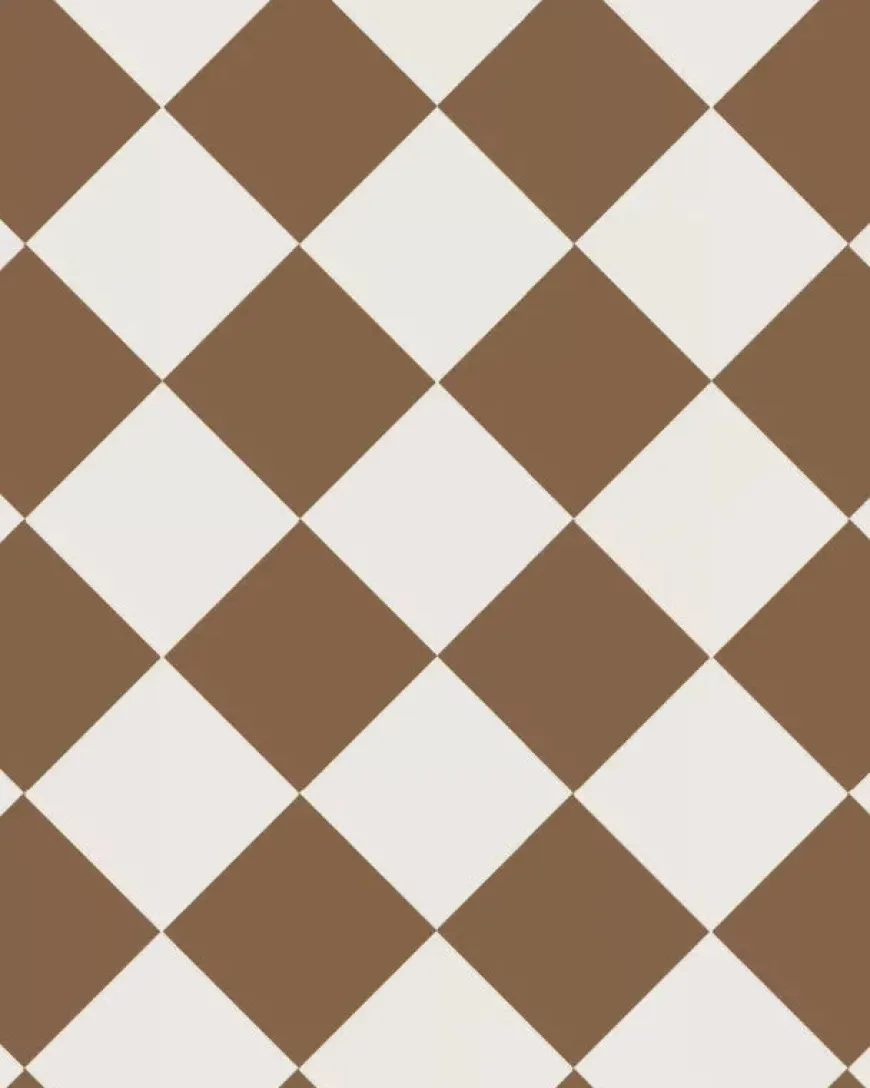 Klinker - Schackrutigt 15 x 15 cm havana/vit