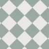 Klinker - Schackrutigt 15 x 15 cm ljusgrön/vit