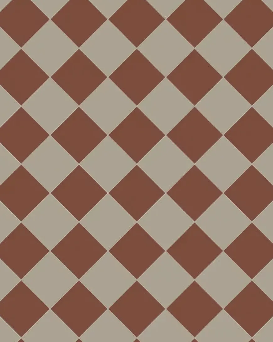 Klinker - Schackrutigt 10 x 10 cm ljusgrå/röd