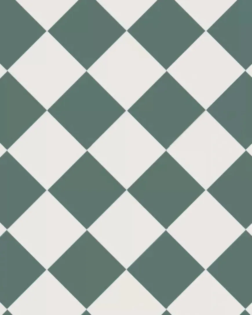 Klinker - Schackrutigt 15 x 15 cm mörkgrön/vit