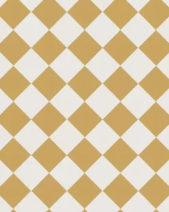 Klinker - Schackrutigt 10 x 10 cm ockragul/vit
