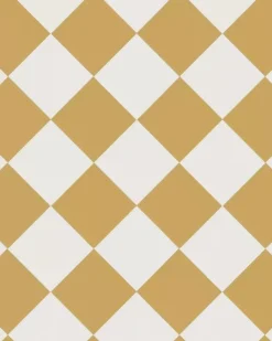 Klinker - Schackrutigt 15 x 15 cm ockragul/vit