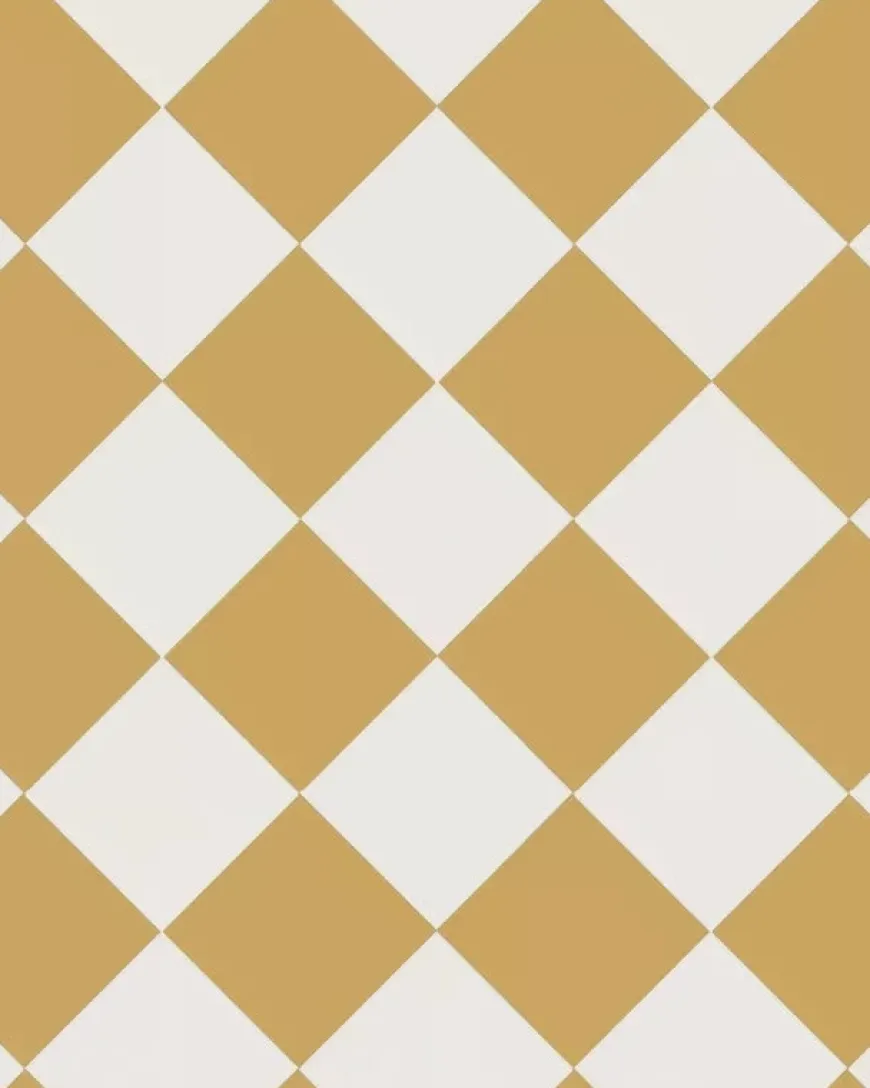 Klinker - Schackrutigt 15 x 15 cm ockragul/vit