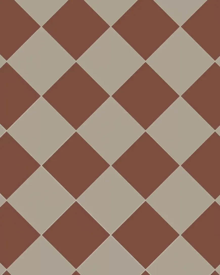 Klinker - Schackrutigt 15 x 15 cm röd/ljusgrå