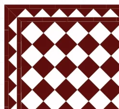 Klinker - Schackrutigt 15 x 15 cm röd/vit