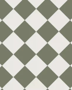 Klinker - Schackrutigt 15 x 15 cm vit/grön - Australian green