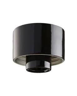 Lampsockel utomhus/våtrum - Svart/rak IP54