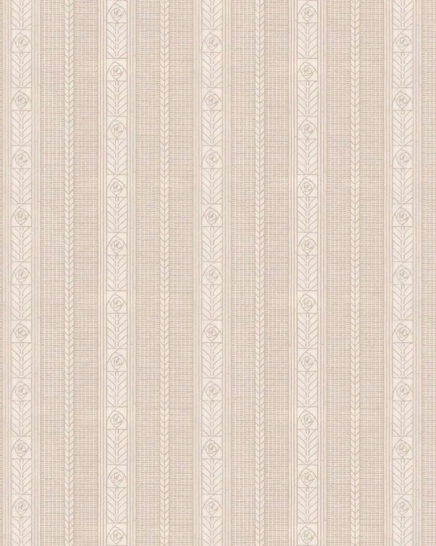 Lim & Handtryck Tapet - Edit kakao/beige