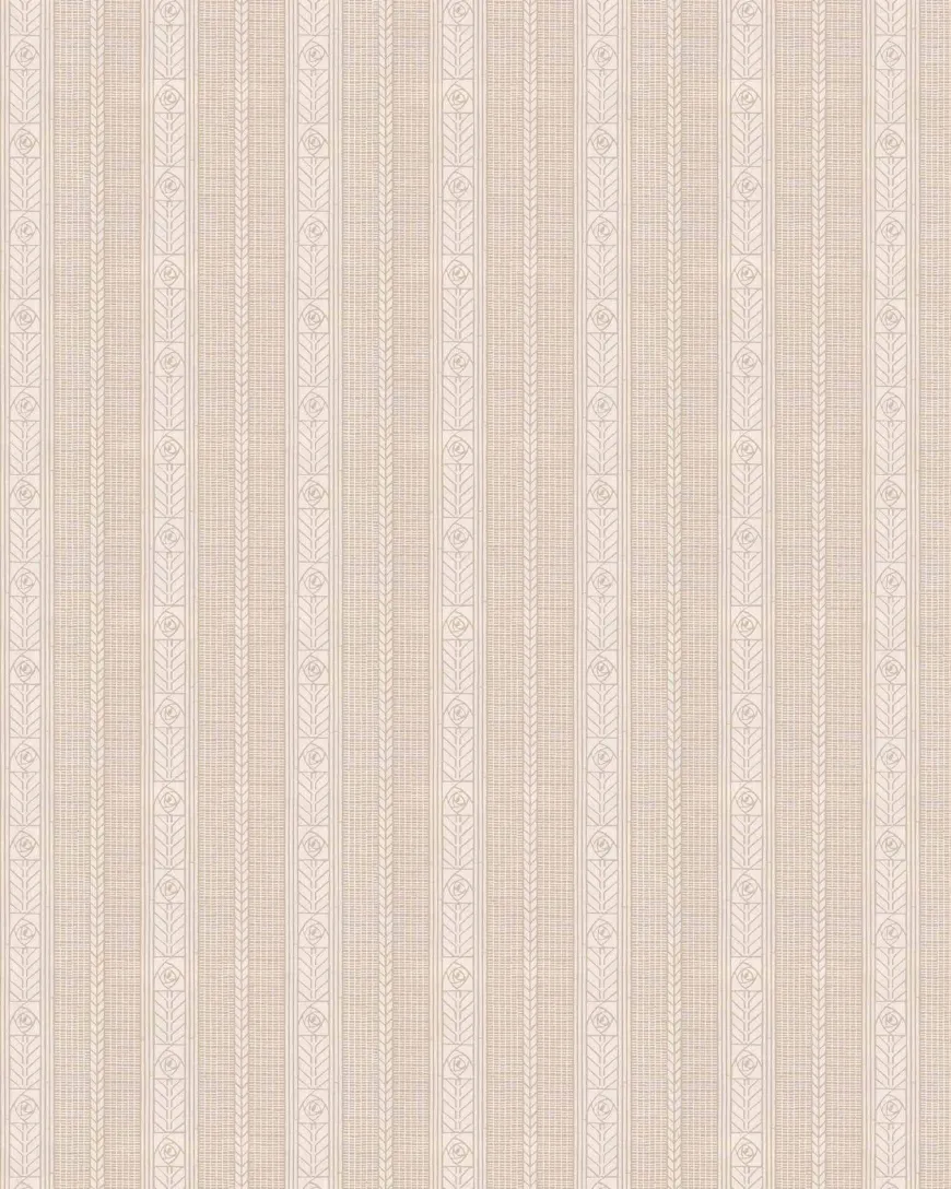 Lim & Handtryck Tapet - Edit kakao/beige