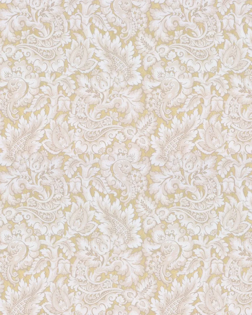 Lim & Handtryck Tapet - Kashmir beige/guld
