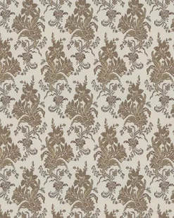 Lim & Handtryck Tapet - Liljor beige/guld