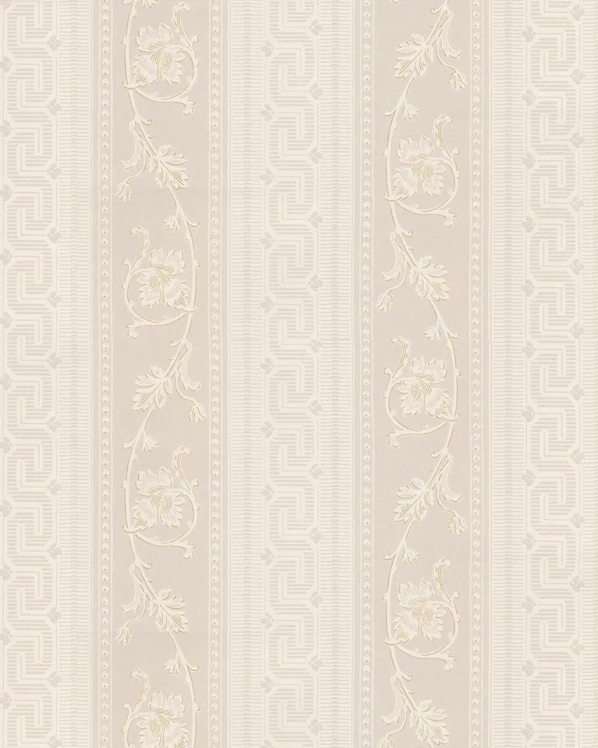 Lim & Handtryck Tapet - Nääs slott ljusgrå/guld