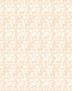 Lim & Handtryck Tapet - Solsidan rosa/vit