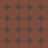 Oktagonklinker - 15 x 15 cm röd/svart