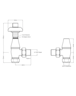 Radiatorventil termostat - Chelsea Krom