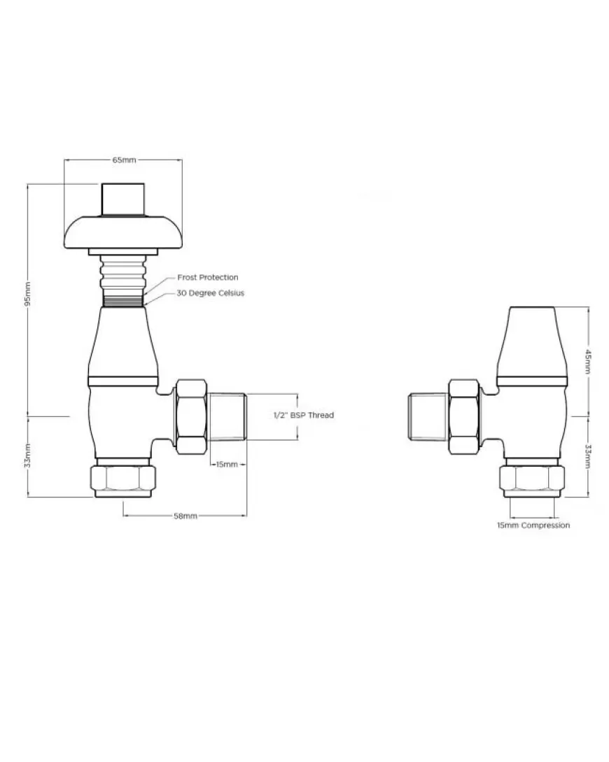 Radiatorventil termostat - Chelsea Brons