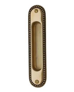 Skjutdörrshandtag - Sekelskifte mässing 158x36 mm