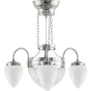 Takkrona - Trearmad ringkrona nickel, opalvitt glas