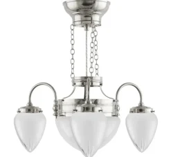 Takkrona - Trearmad ringkrona nickel, slipat mattglas