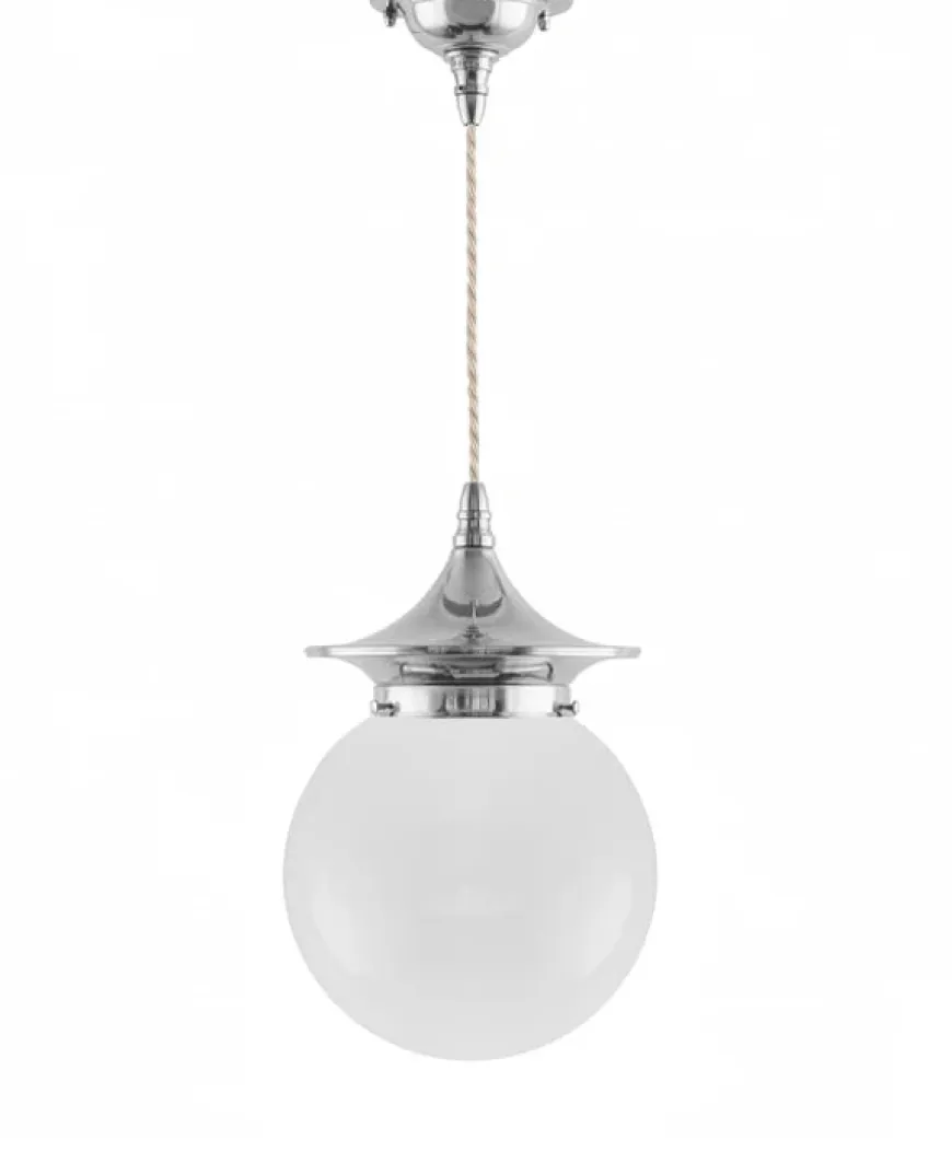 Taklampa - Dahlberg sladdpendel 100 nickel, klotskärm