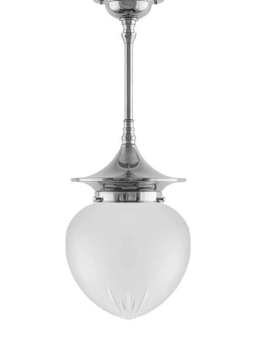 Taklampa - Dahlbergspendel 100 nickel, mattglas droppe