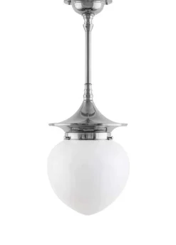 Taklampa - Dahlbergspendel 100 nickel, opalvit droppe