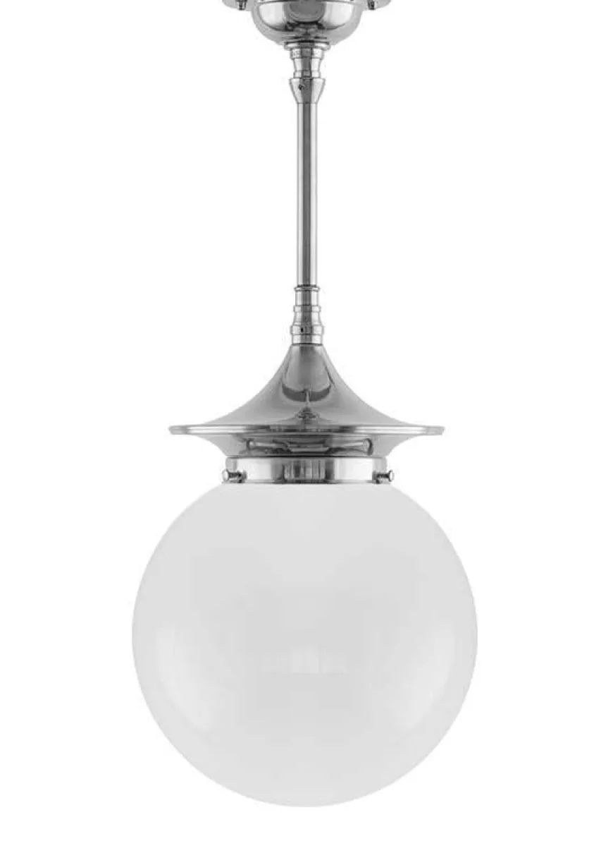 Taklampa - Dahlbergspendel 100 nickel, opalvit klotskärm