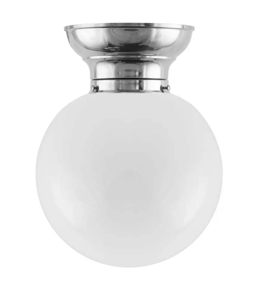 Taklampa - Frödingplafond 100 nickel, stor klotskärm
