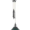 Taklampa - Skomakarhiss nickel, hög grön skärm 25 cm