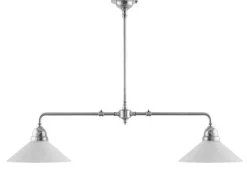 Taklampa - Spelbordslampa nickel, vit skärm
