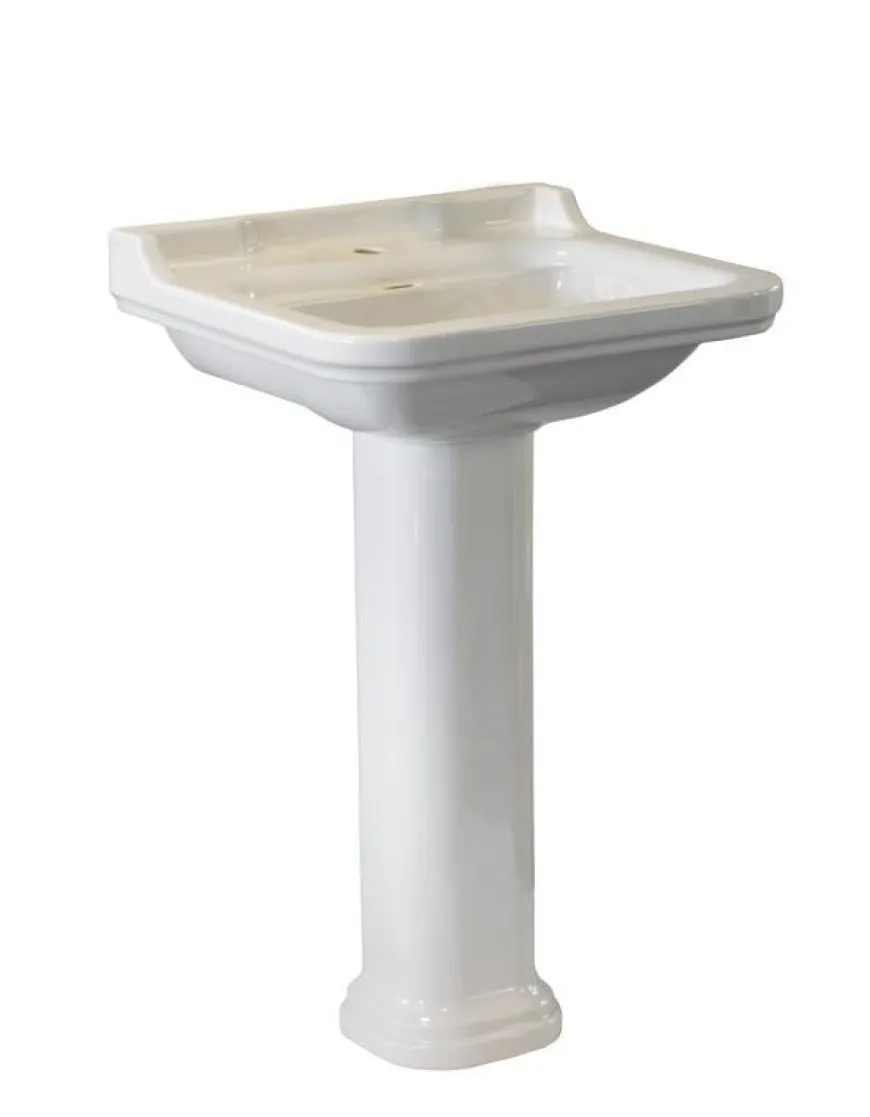Tvättställ Art Deco - 60 cm, piedestal