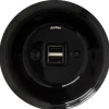 USB-uttag svart porslin - Fontini infällt