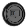 USB-uttag svart porslin - THPG infällt