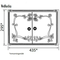 Vedlucka - Gjutjärn, för inmurning