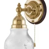 Vägglampa - Adelborg mässing, slipat mattglas