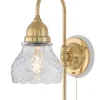 Vägglampa - Ahlström mässing, slipat klarglas