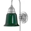 Vägglampa - Ahlström nickel, grön klocka